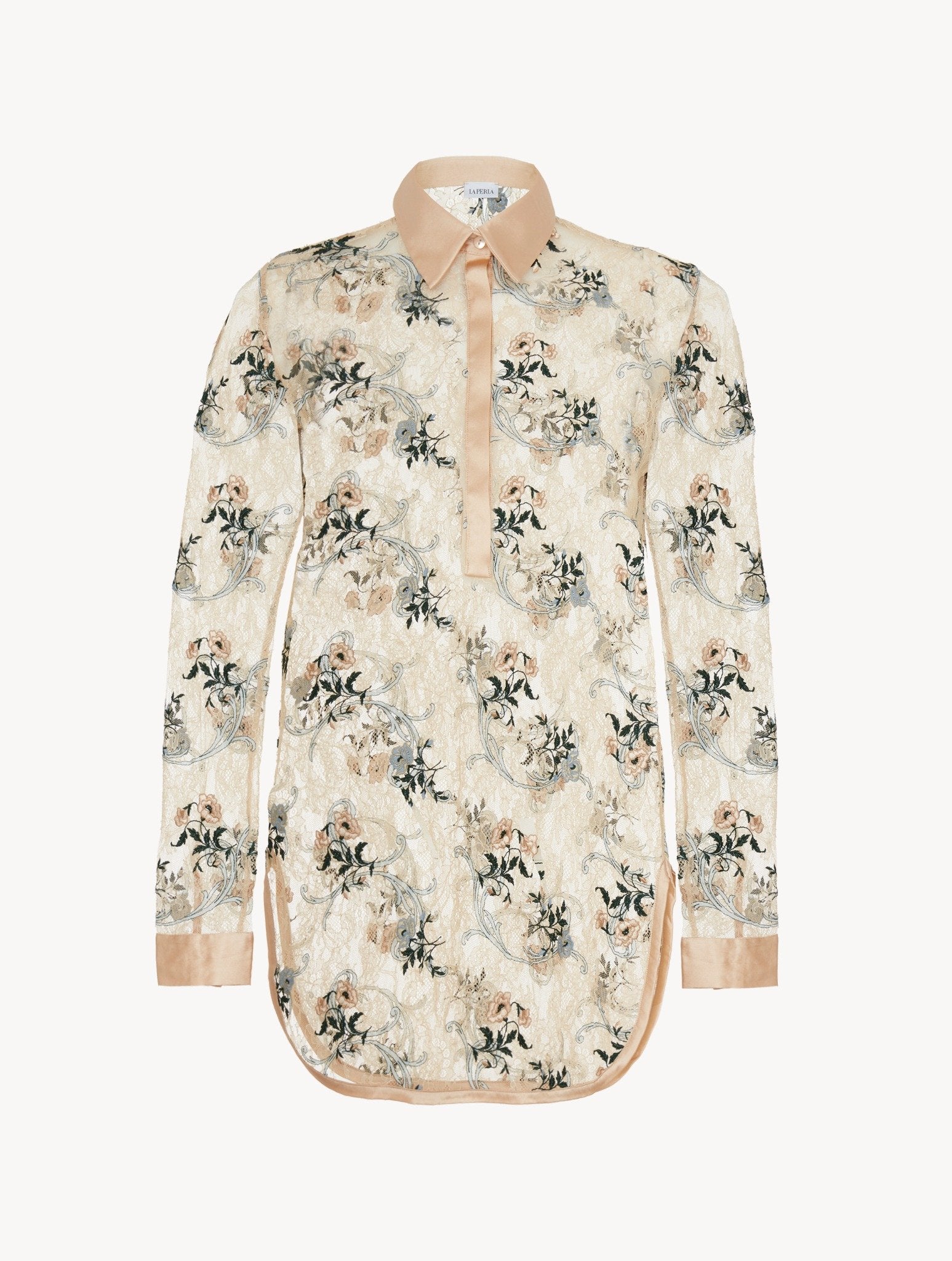 Floral patterned shirt on a white background