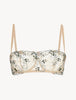 Floral bandeau top with thin straps on a white background