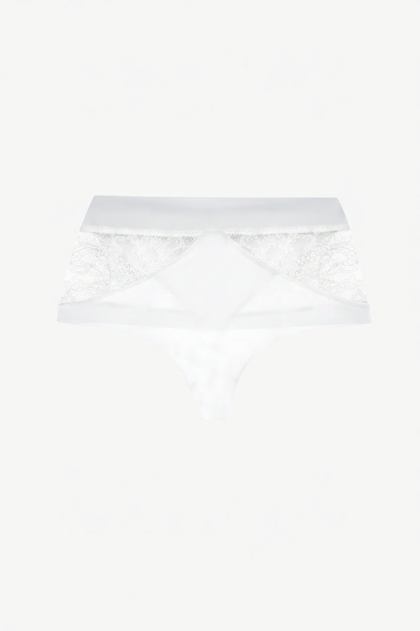 Shape Allure Perizoma bianco a vita alta con pizzo Chantilly.