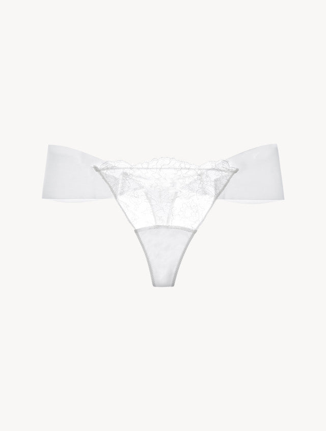 Shape Allure weißer Lycra-Tanga mit Chantilly-Spitze