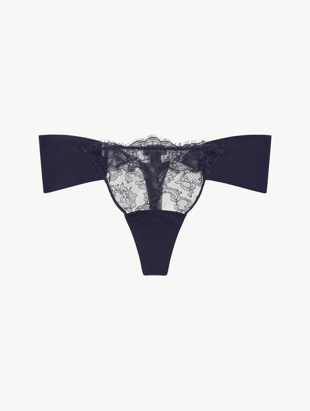 Shape Allure Perizoma nero in Lycra con pizzo Chantilly