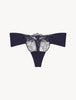 Shape Allure String aus schwarzem Lycra mit Chantilly-Spitze