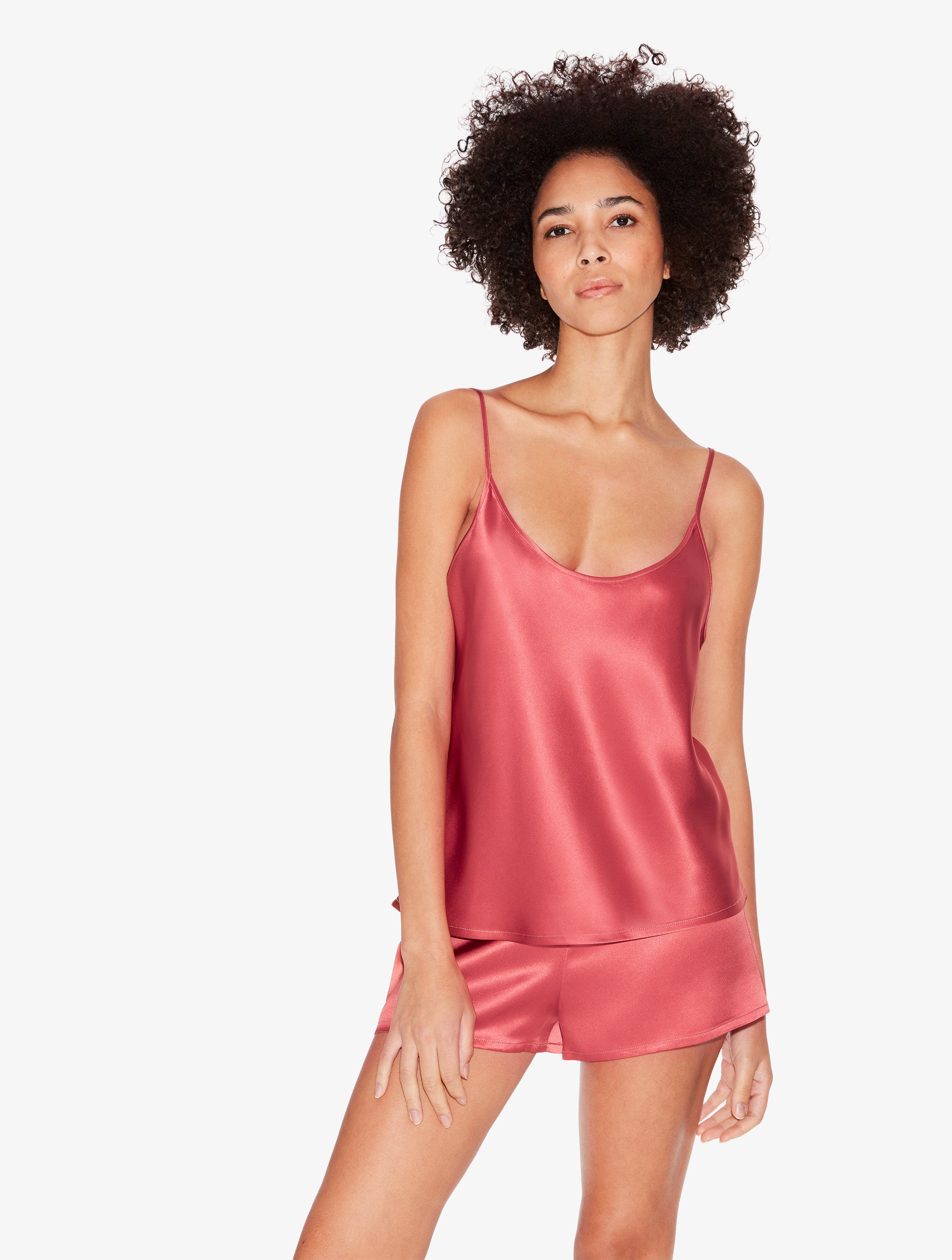 Silk Rose Noisette silk pajama shorts