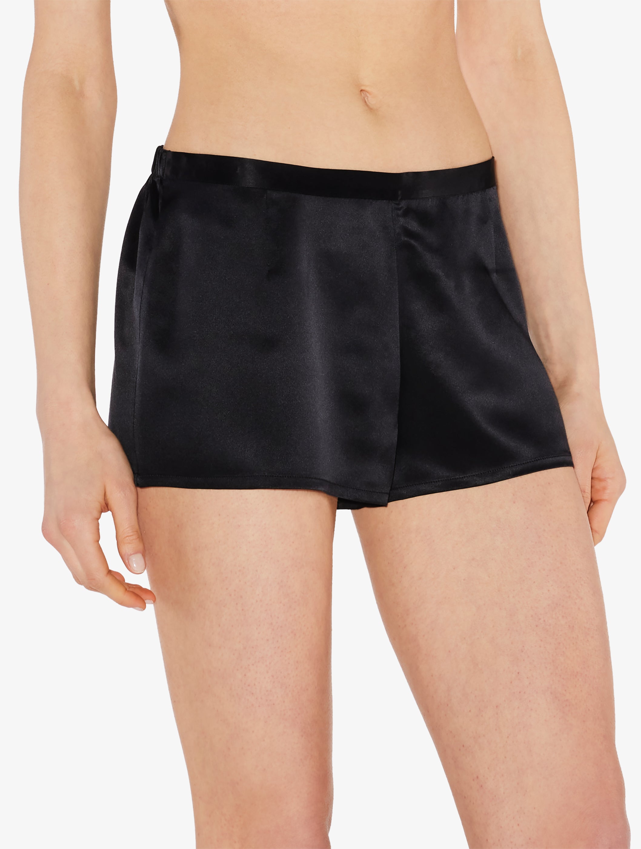 Silk Black Pajama Shorts