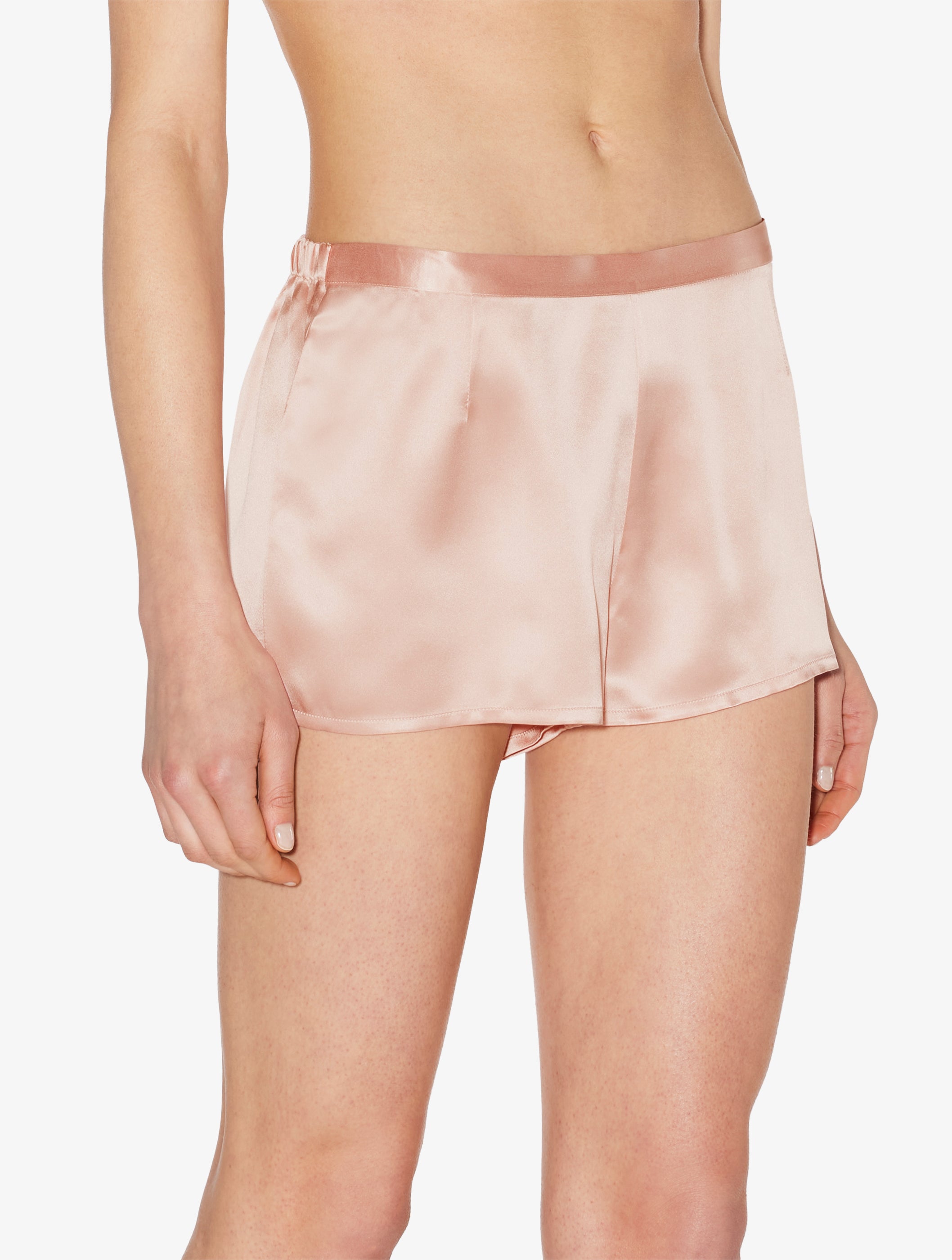 Silk Pantaloncini da pigiama in seta rosa cipria