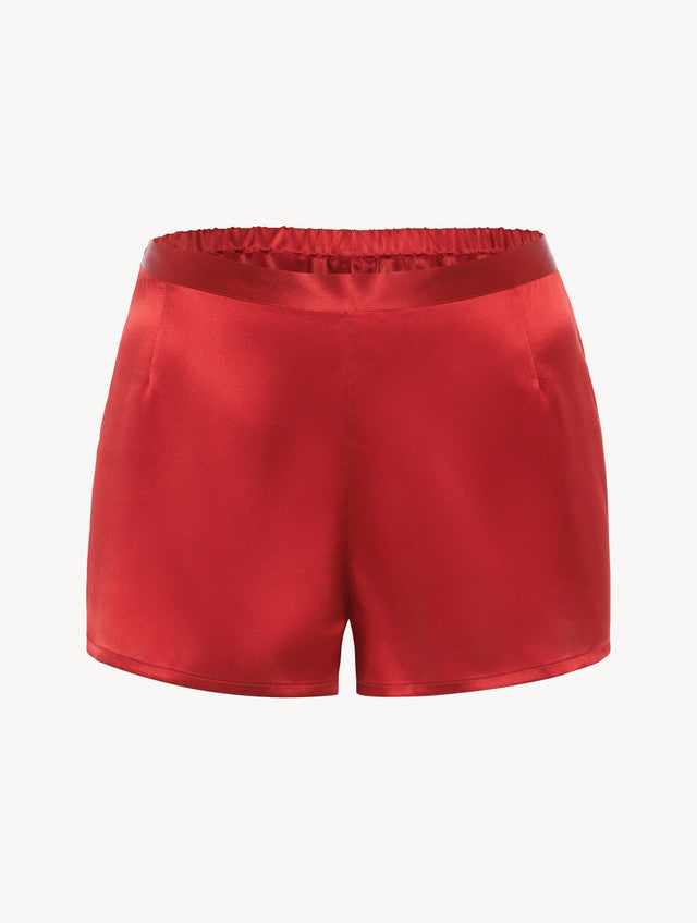 Silk Pantaloncini da pigiama in seta rossa