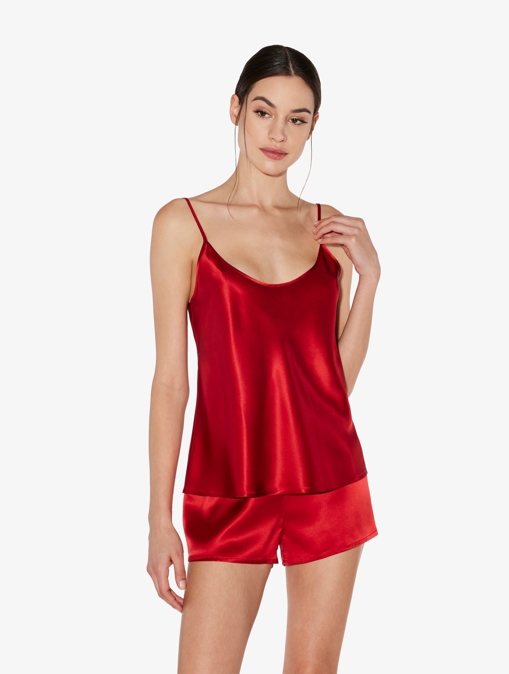 Silk Pantaloncini da pigiama in seta rossa