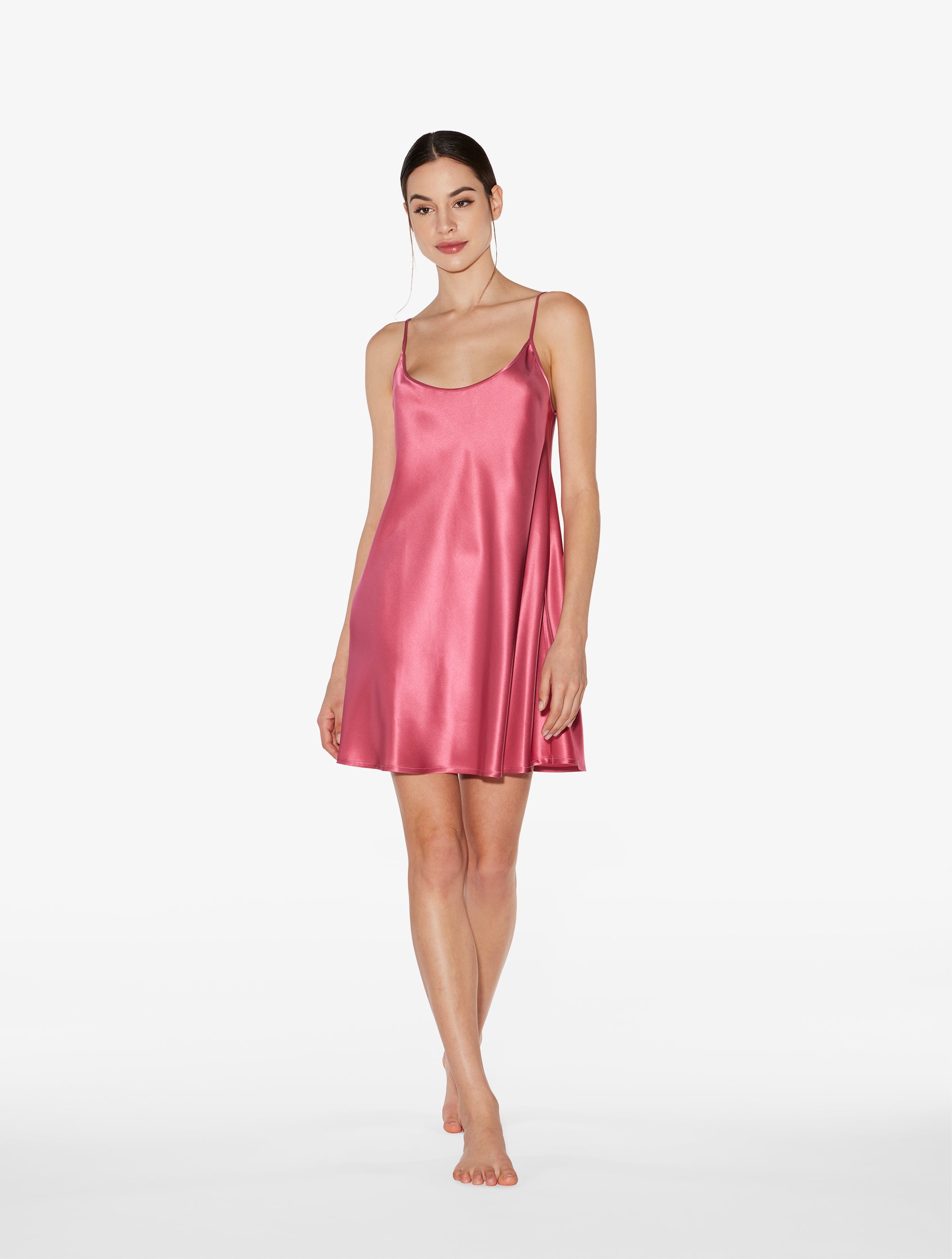 Silk Pink Short Nightgown