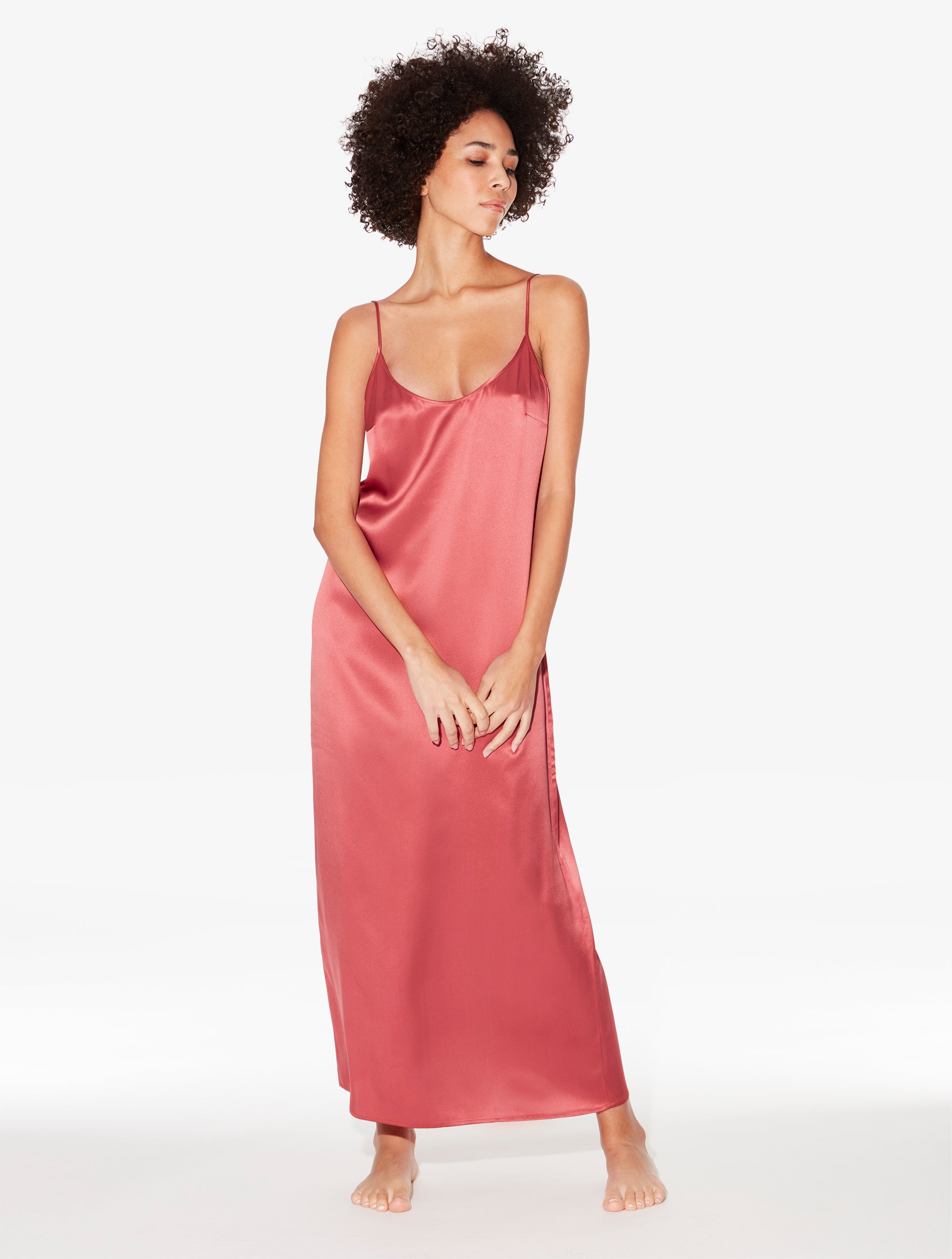 Silk Camicia da Notte Colore Rosa