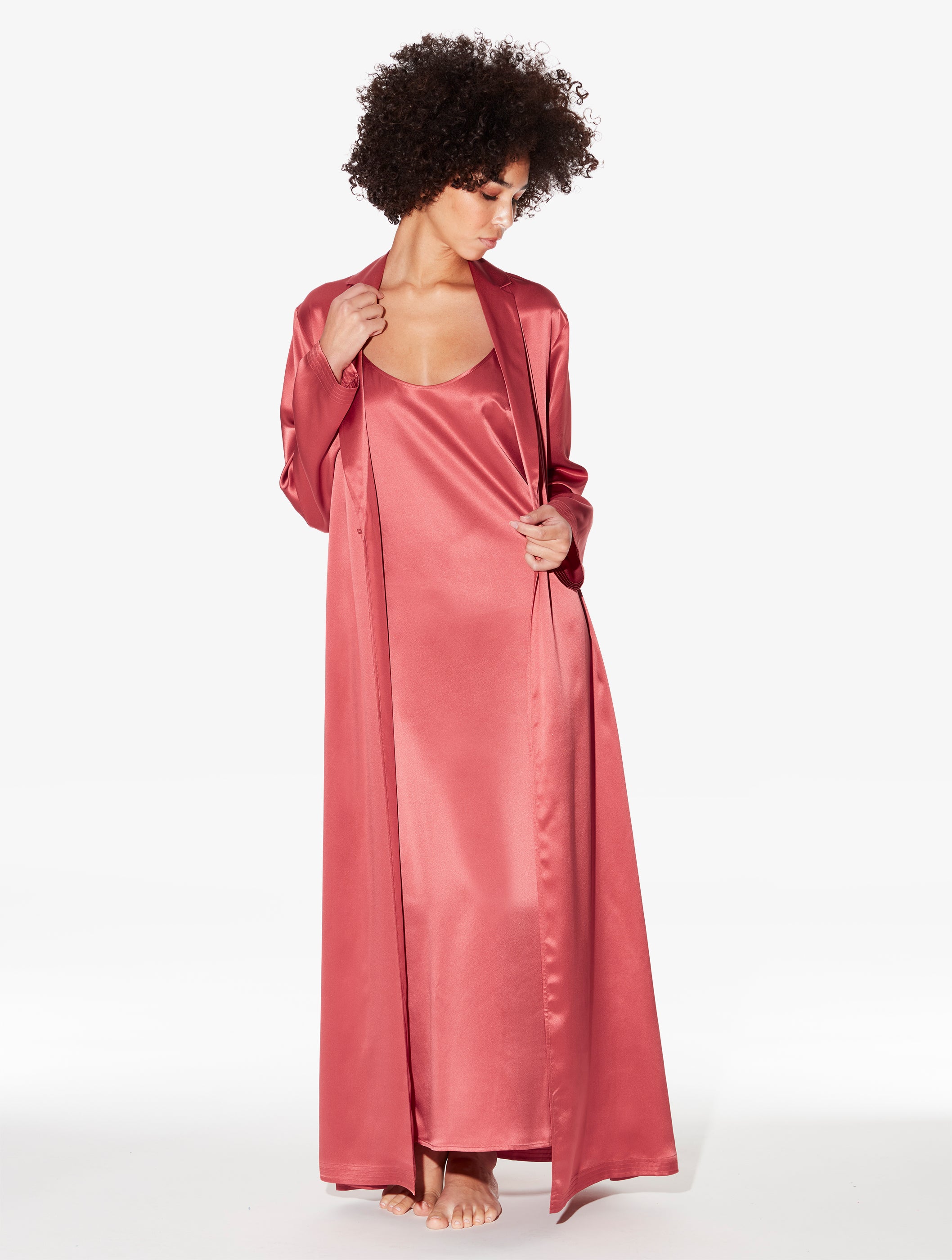 Silk Camicia da Notte Colore Rosa