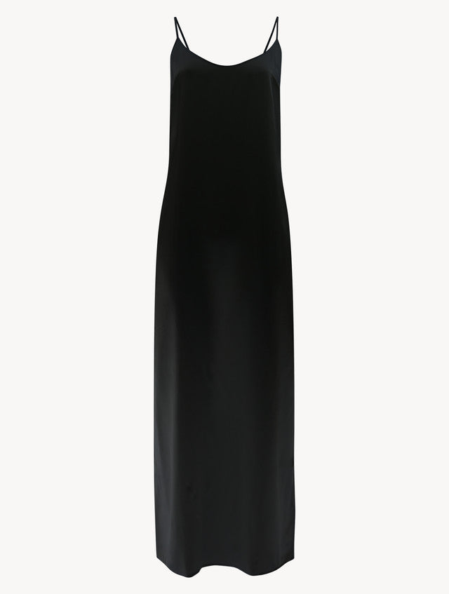 Silk Black Long Nightgown