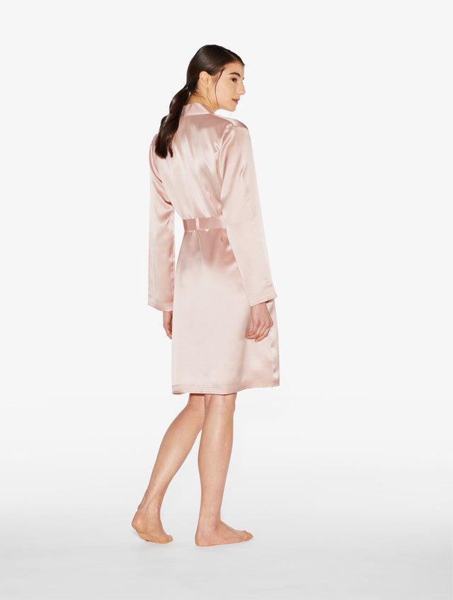 Silk Power Pink Short Peignoir