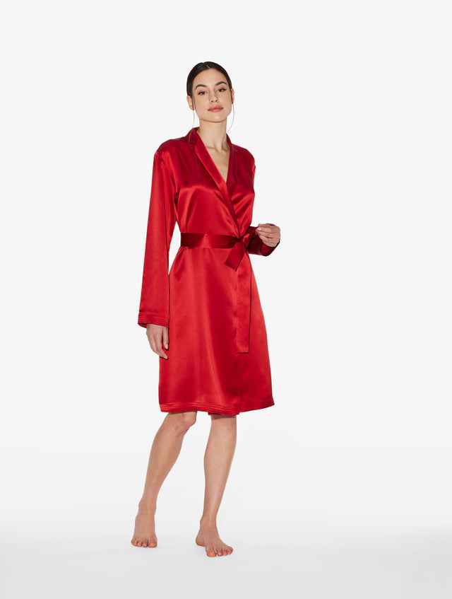 Silk Vestaglia Corta colore Rosso