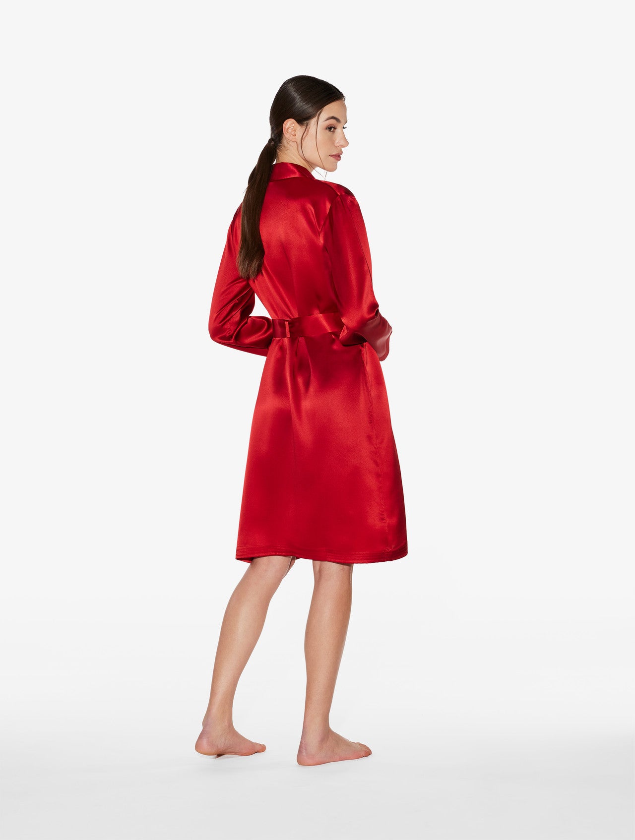 Silk Vestaglia Corta colore Rosso