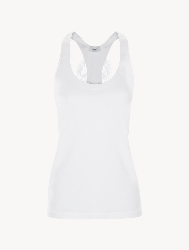Souple White cotton vest top