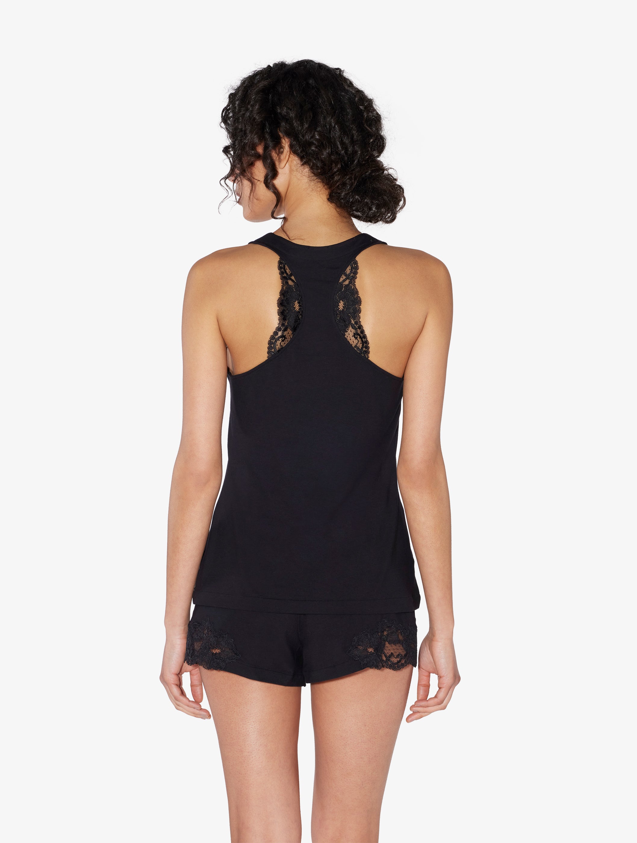 Souple Canotta in Cotone Stretch e Pizzo Leavers