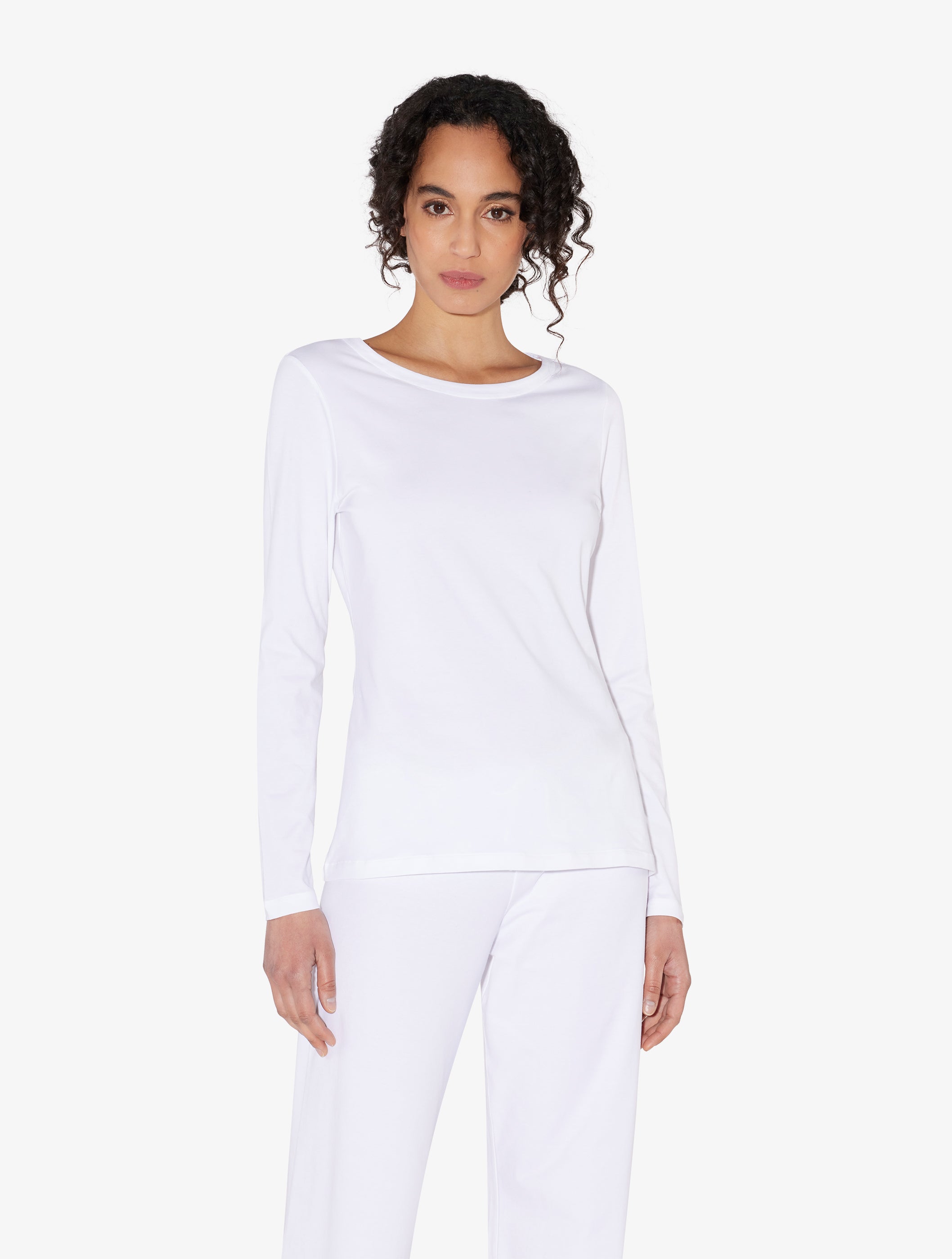 Souple White cotton long-sleeved top