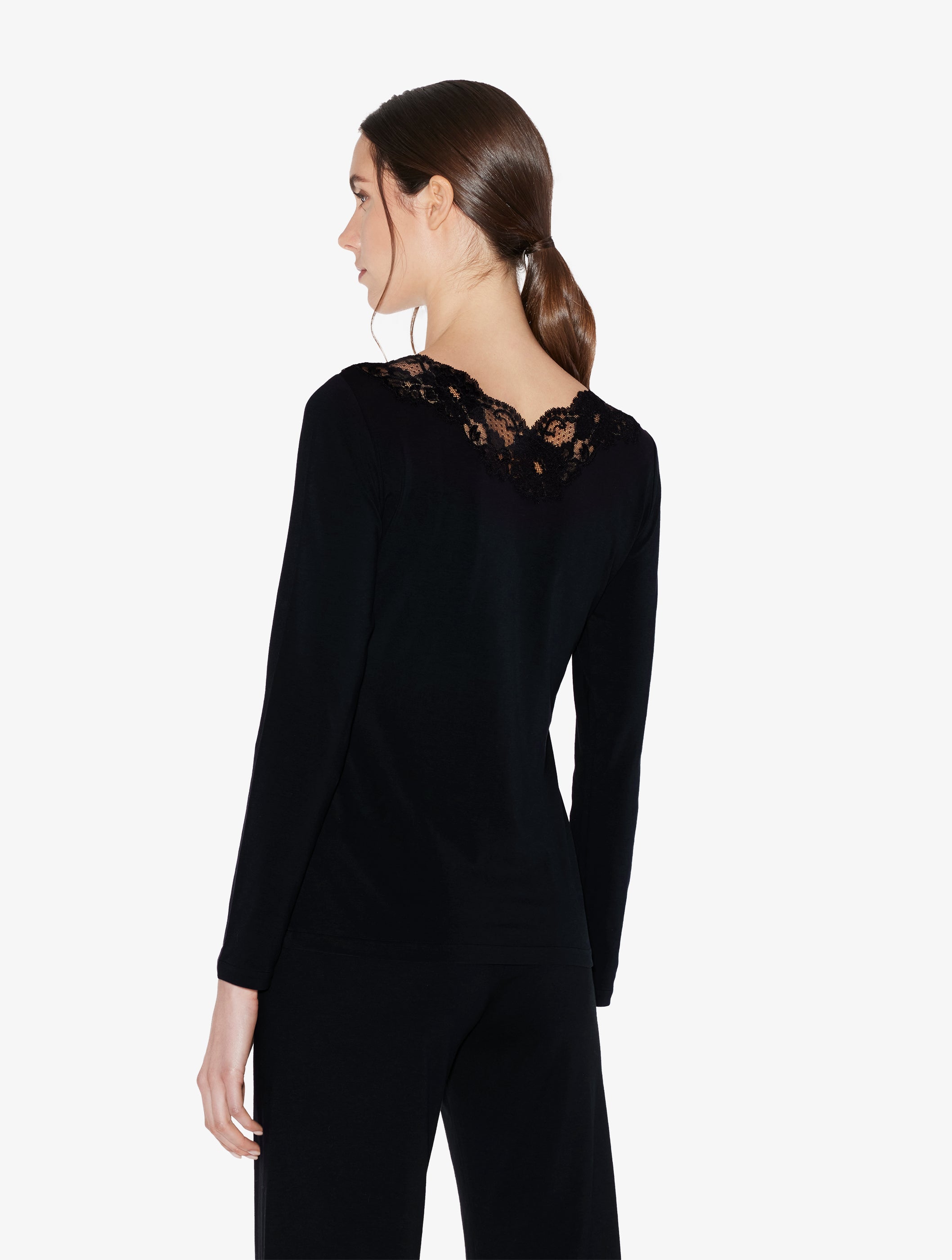 Souple Black cotton long-sleeved top