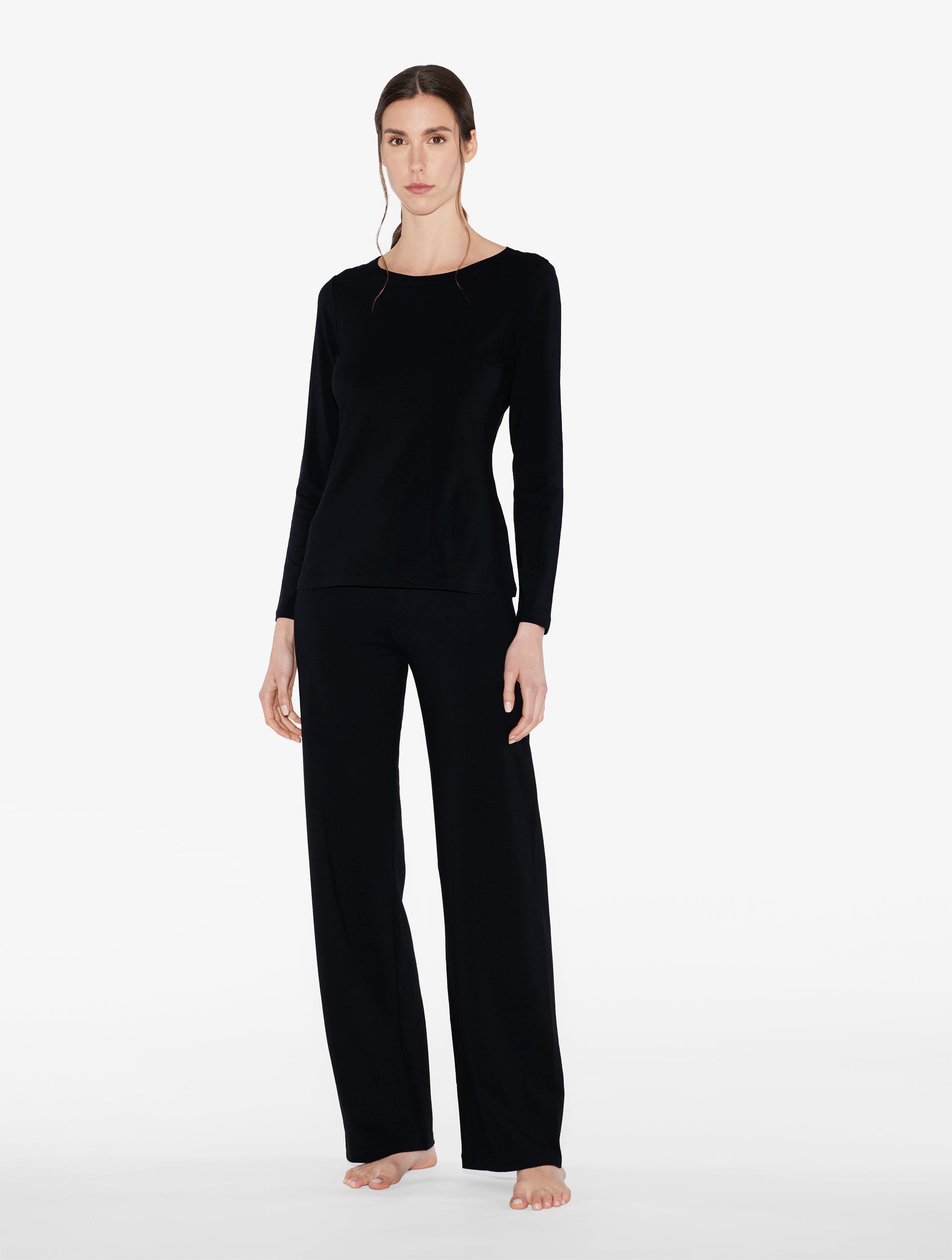 Souple Black cotton long-sleeved top