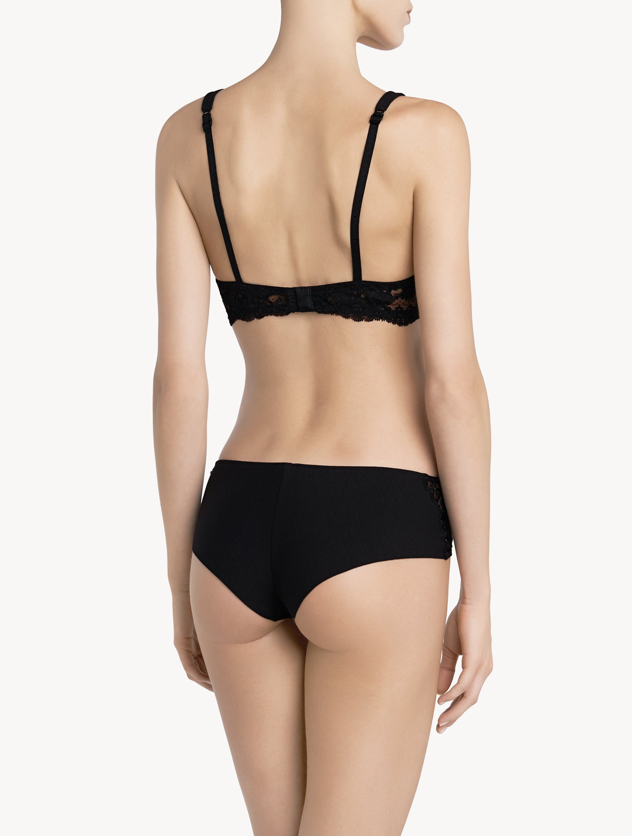 Souple Black cotton hipster briefs