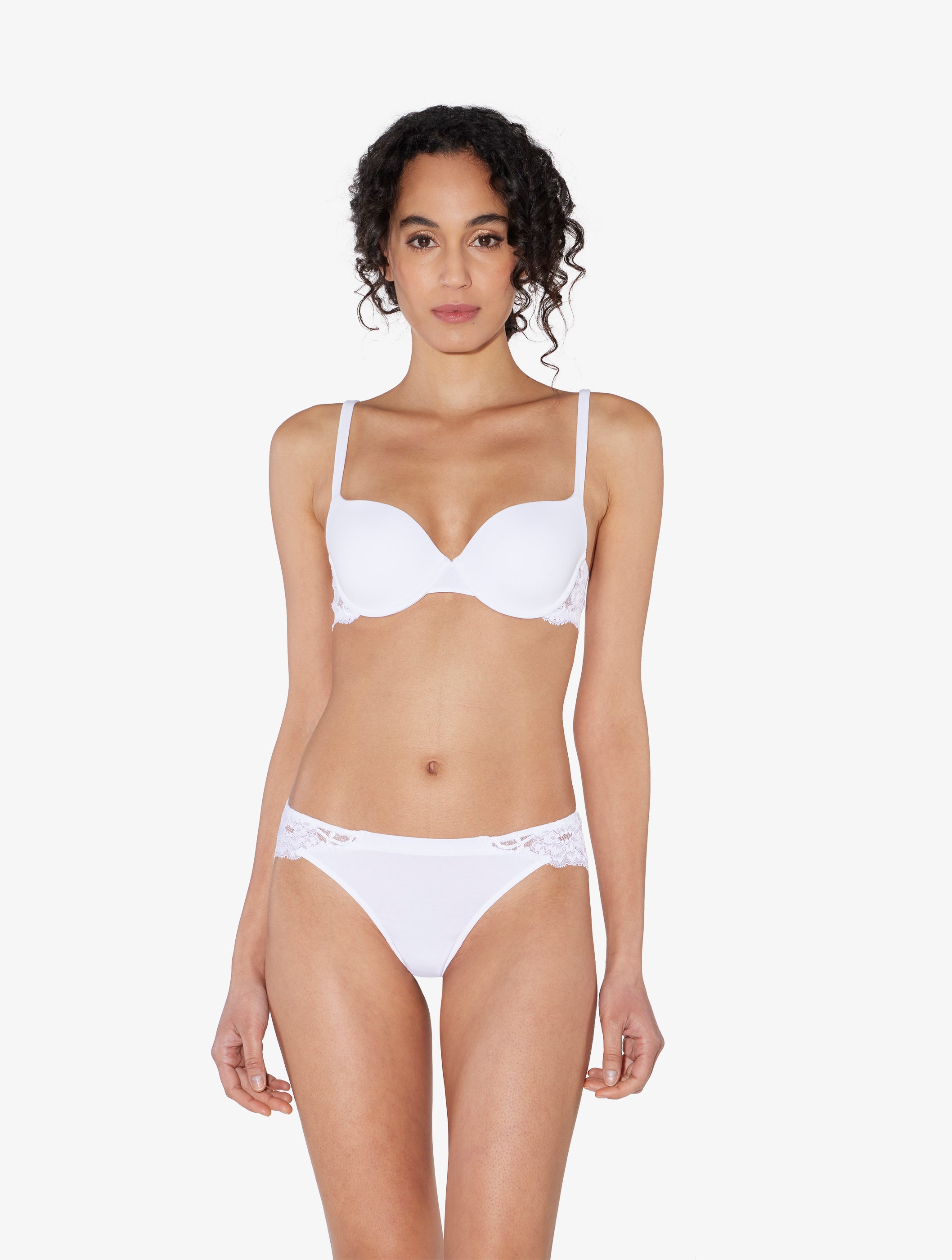 Souple White cotton brazilian briefs