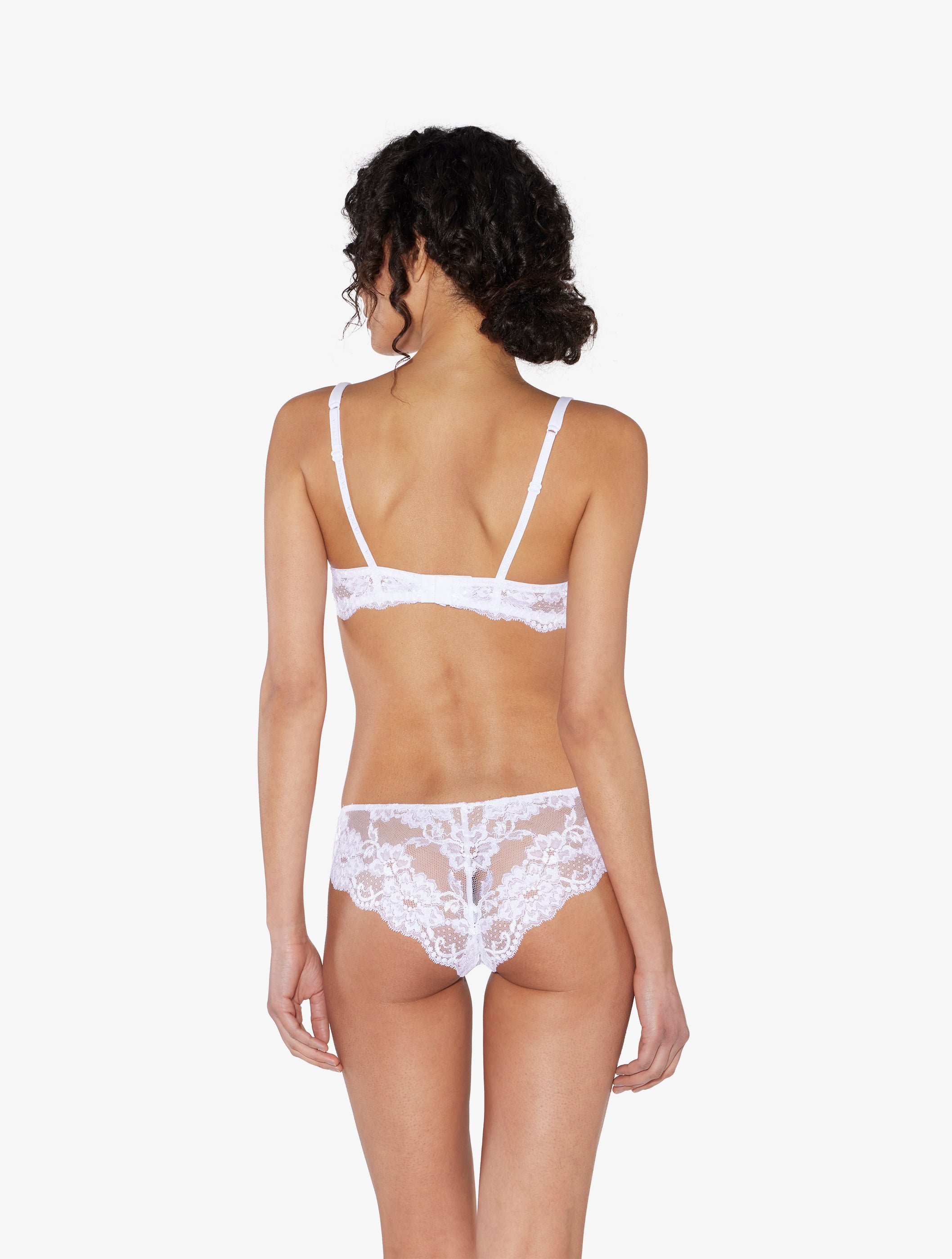 Souple White cotton brazilian briefs