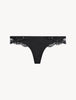 Tanga de algodón negro suave