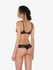 Tanga de algodón negro suave