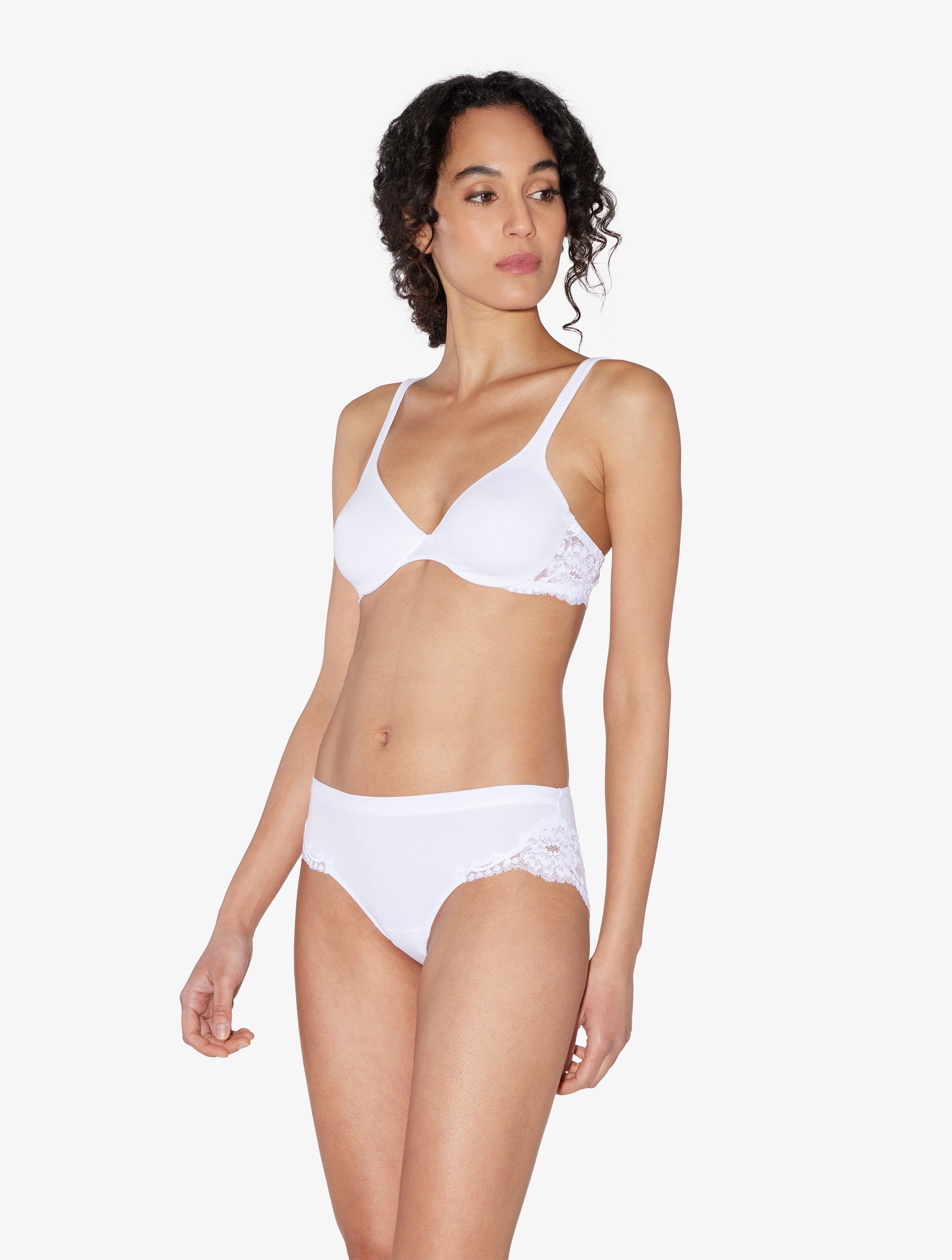 Souple White cotton mid-rise briefs
