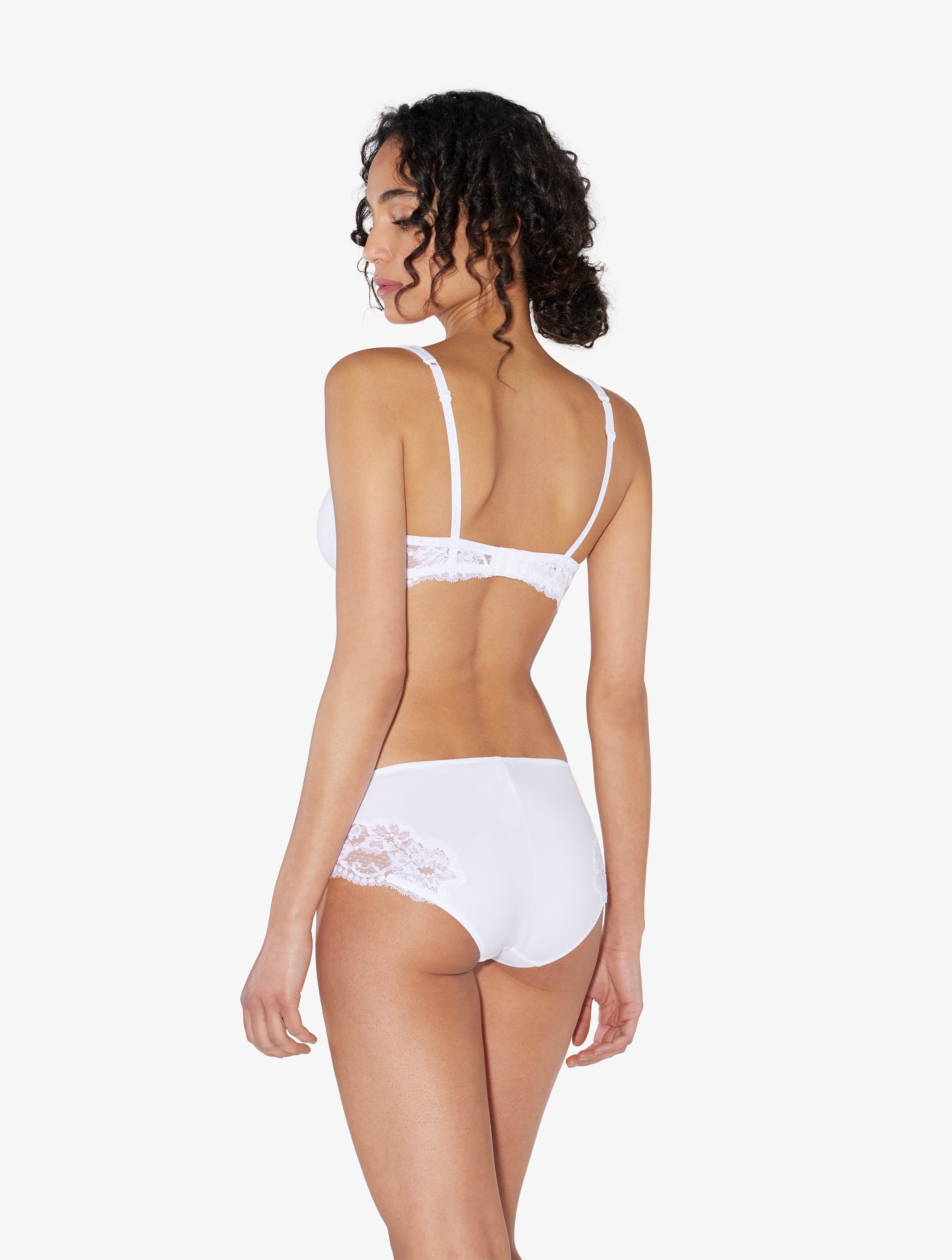 Souple White cotton mid-rise briefs