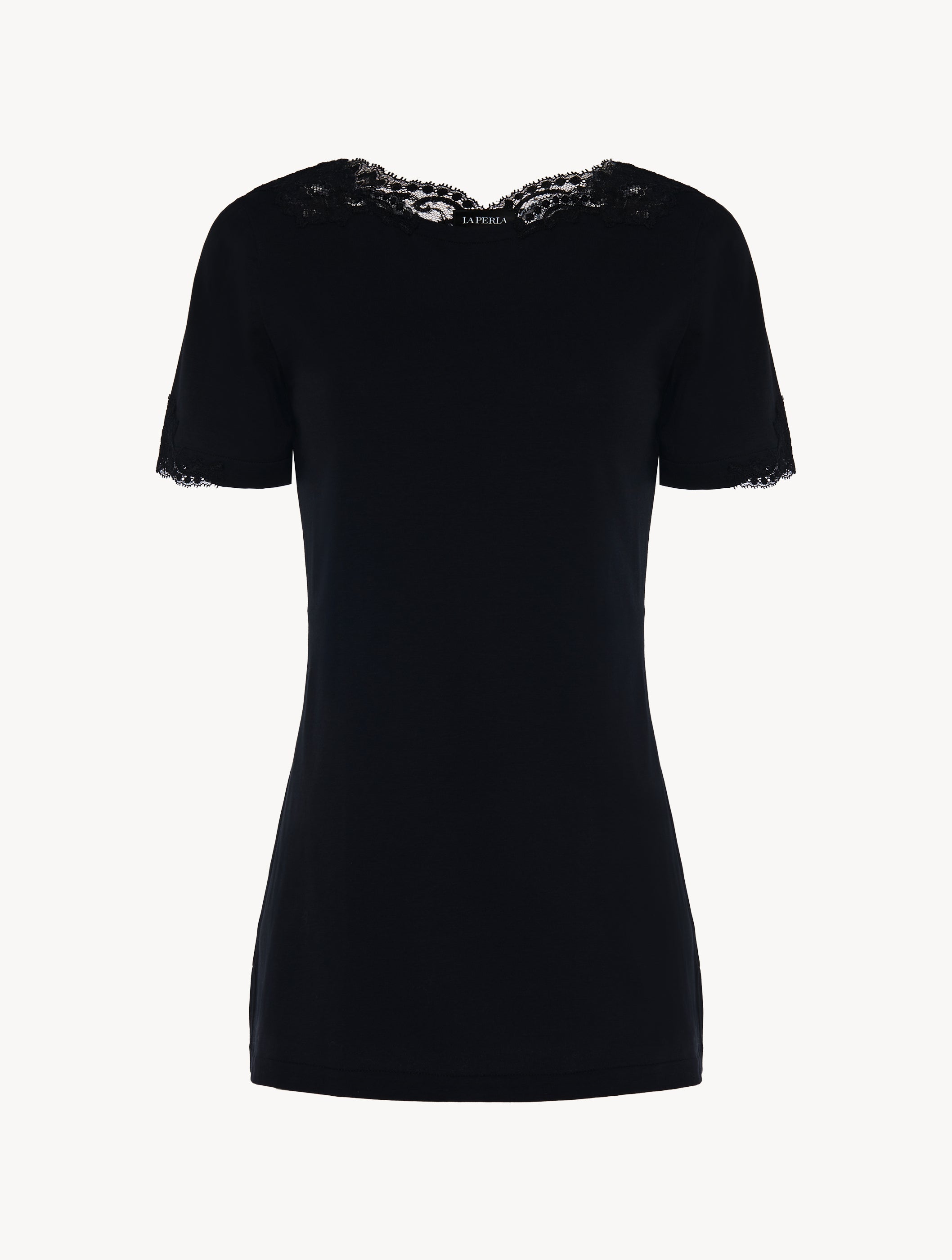 Geschmeidiges schwarzes Baumwoll-T-Shirt