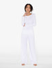 Pantalones de punto de algodón blanco Souple