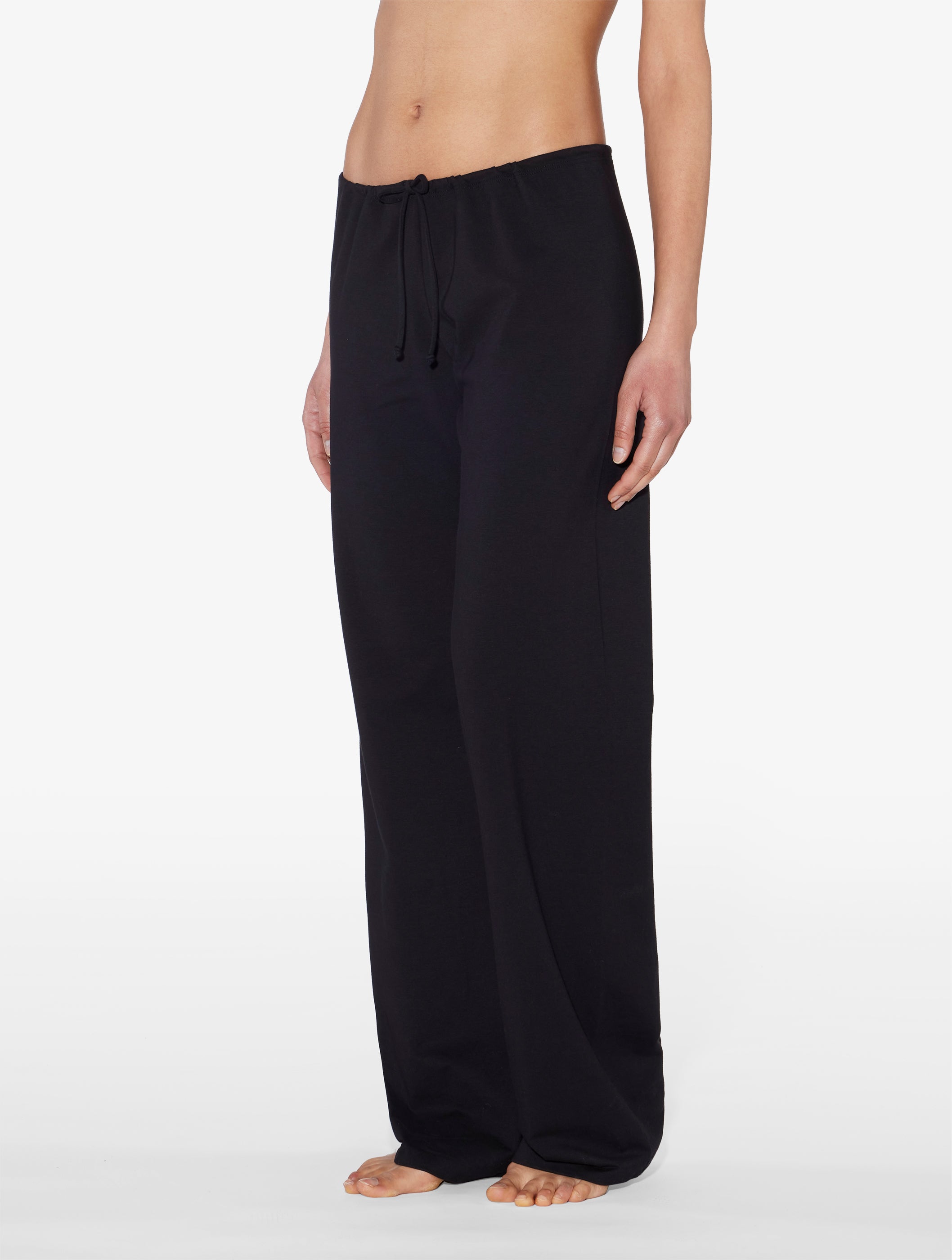 Souple Black Cotton Jersey Trousers