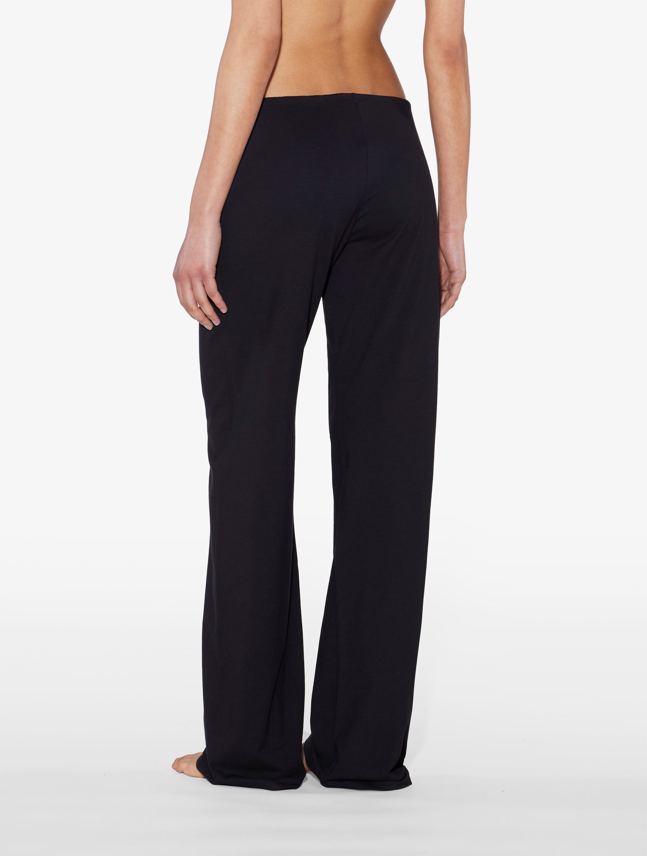 Souple Black Cotton Jersey Trousers