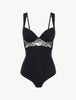 Layla Lycra Bodysuit in Schwarz