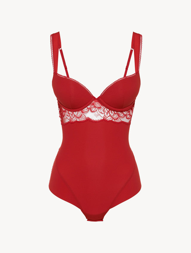 Layla Body in lycra rosso