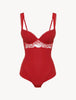 Layla Lycra BodySuit in Red