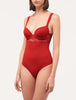 Layla Lycra BodySuit in Red