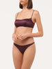 Flower Explosion Burgundy Thong