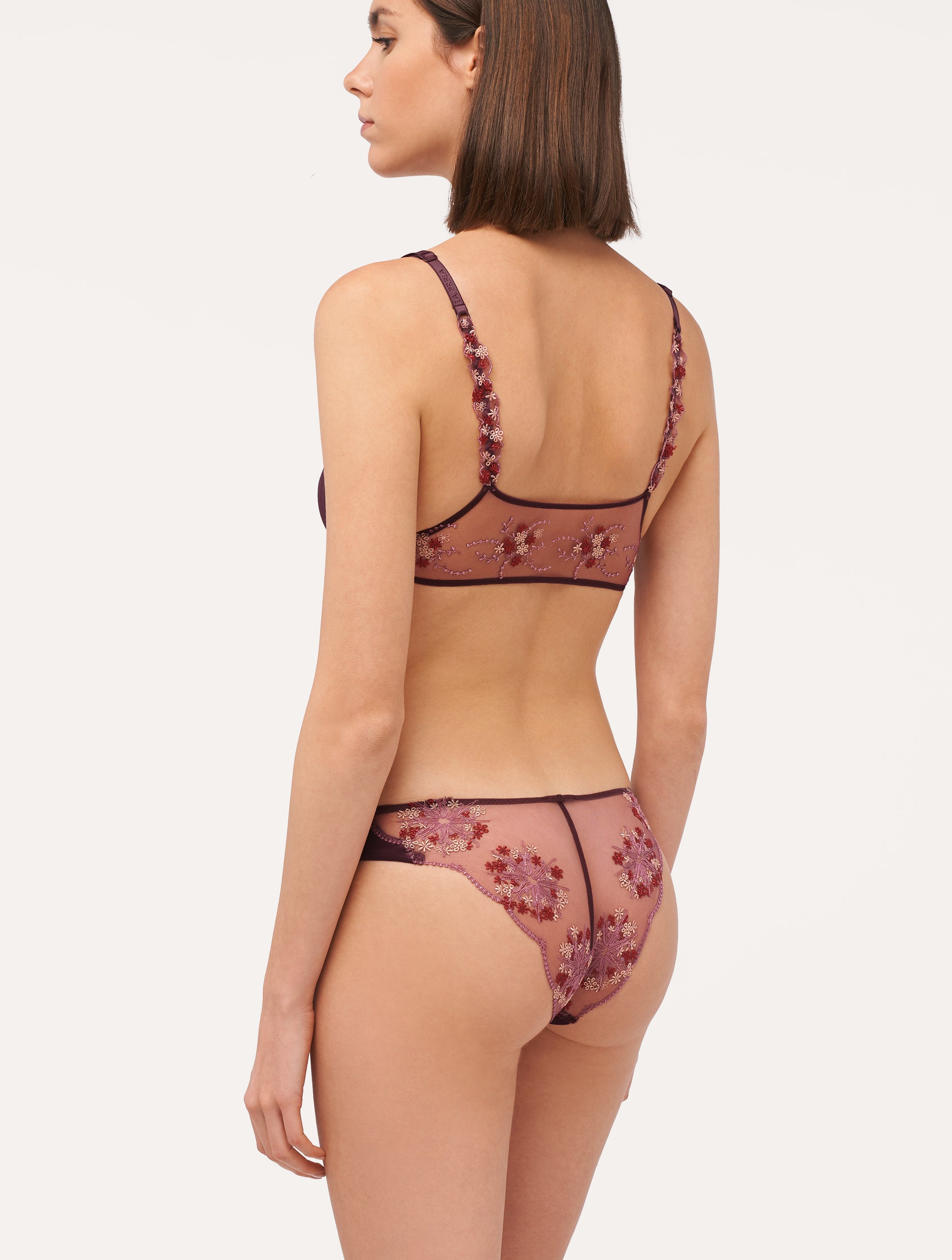 Flower Explosion Brazilian Briefs in Burgunderrot