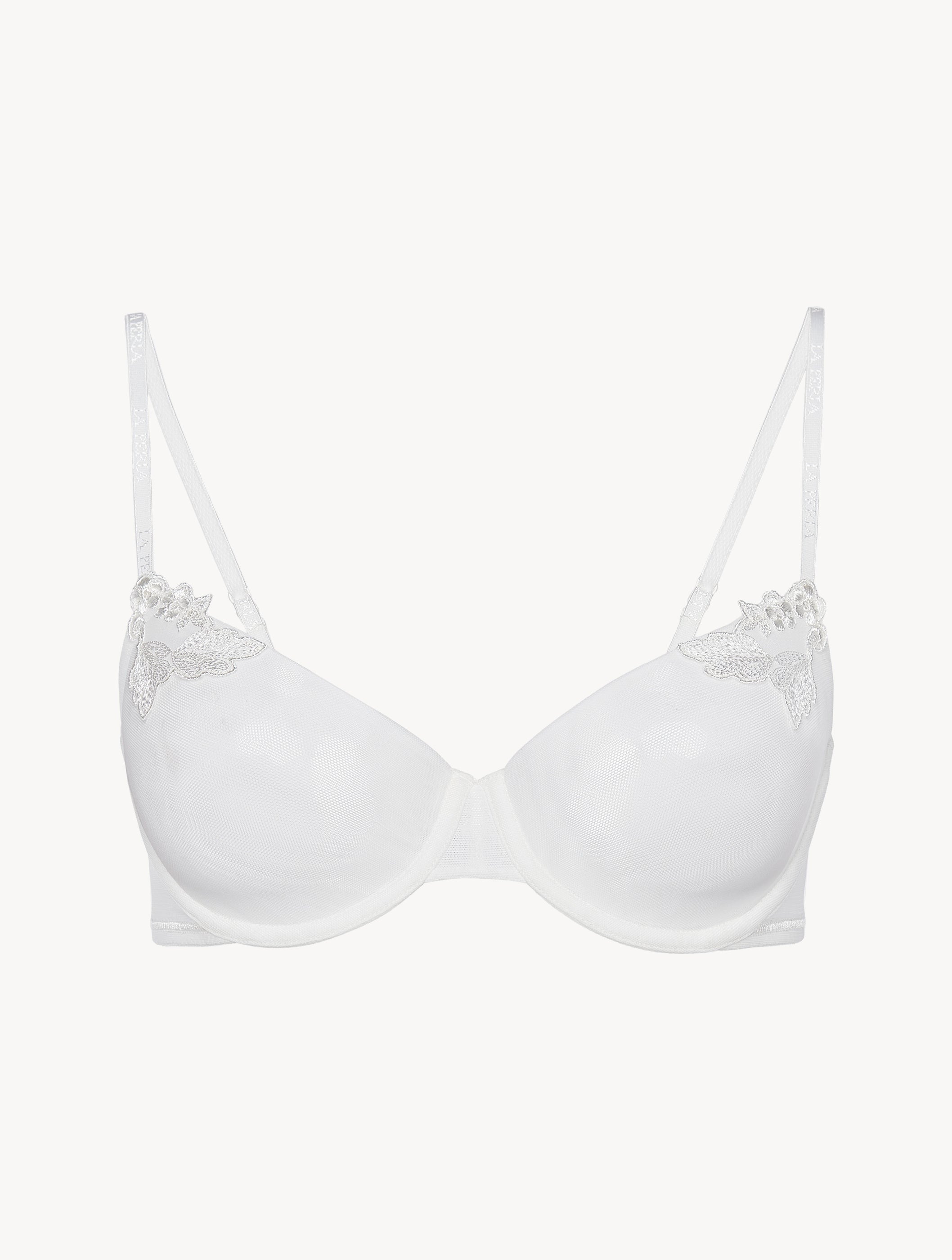 MAISON CONTOURING Balconette-BH aus gebrochen weißem Stretch-Tüll
