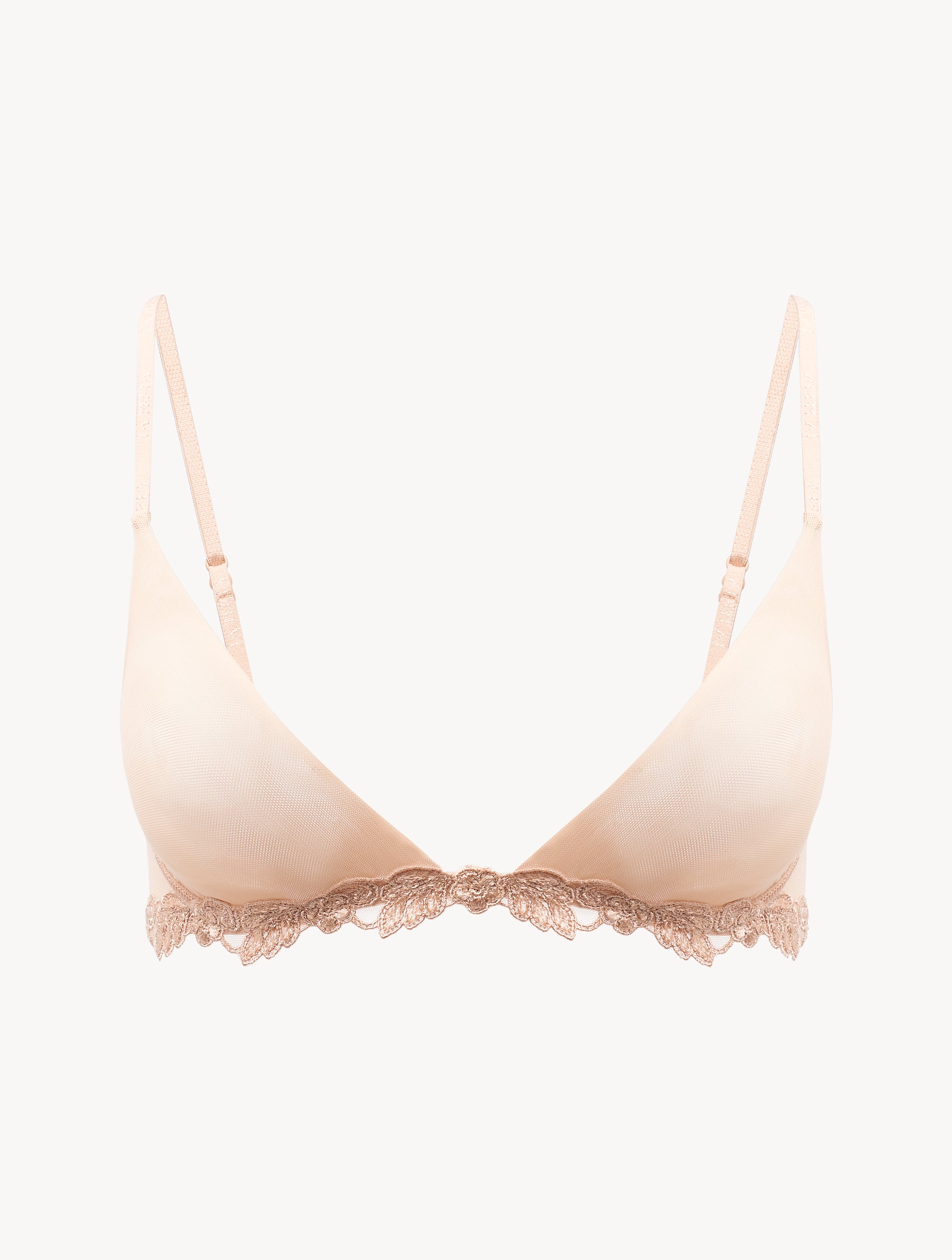 MAISON CONTOURING Triangle Bra in sand stretch tulle