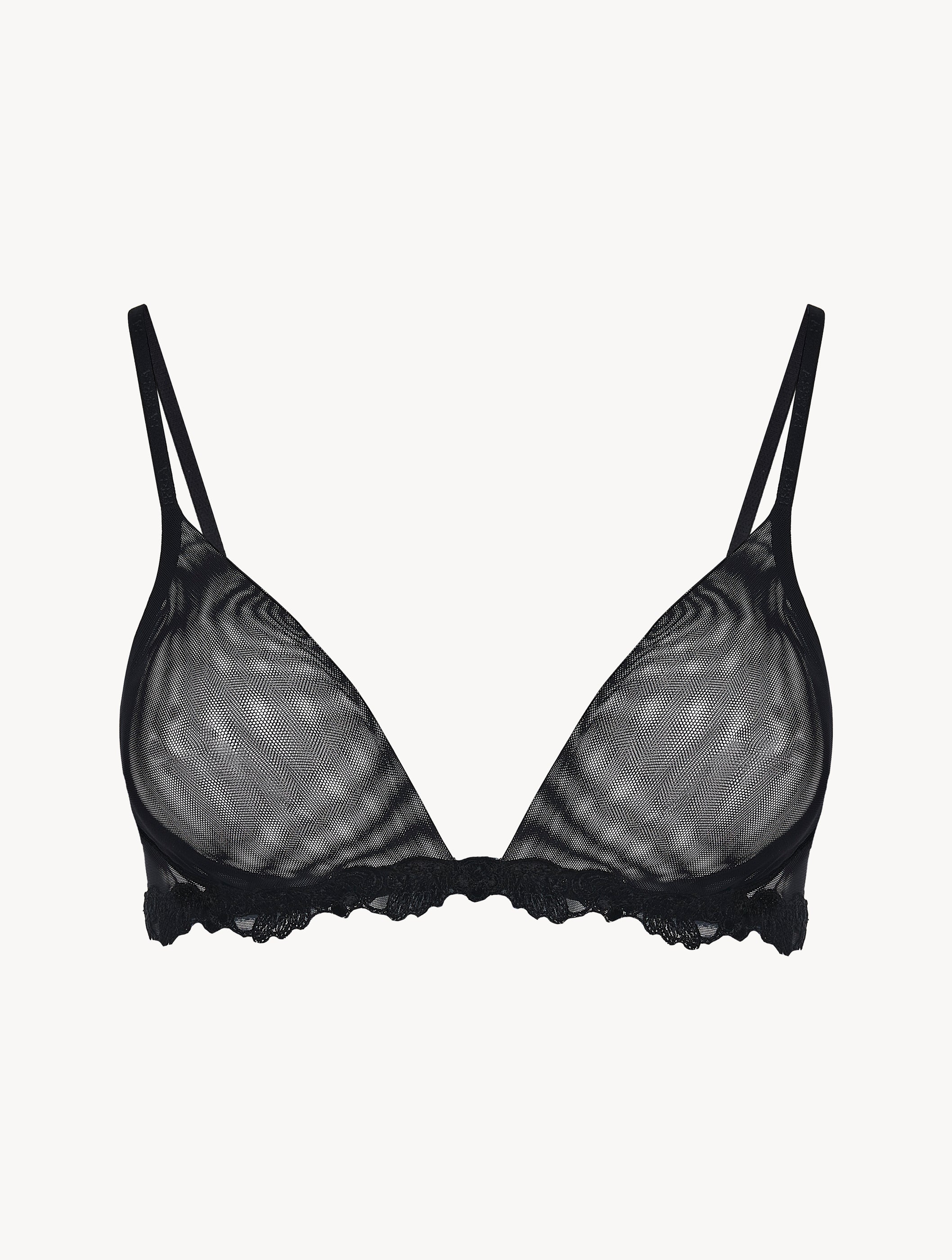 MAISON CONTOURING Triangel-BH aus transparentem schwarzem Stretch-Tüll