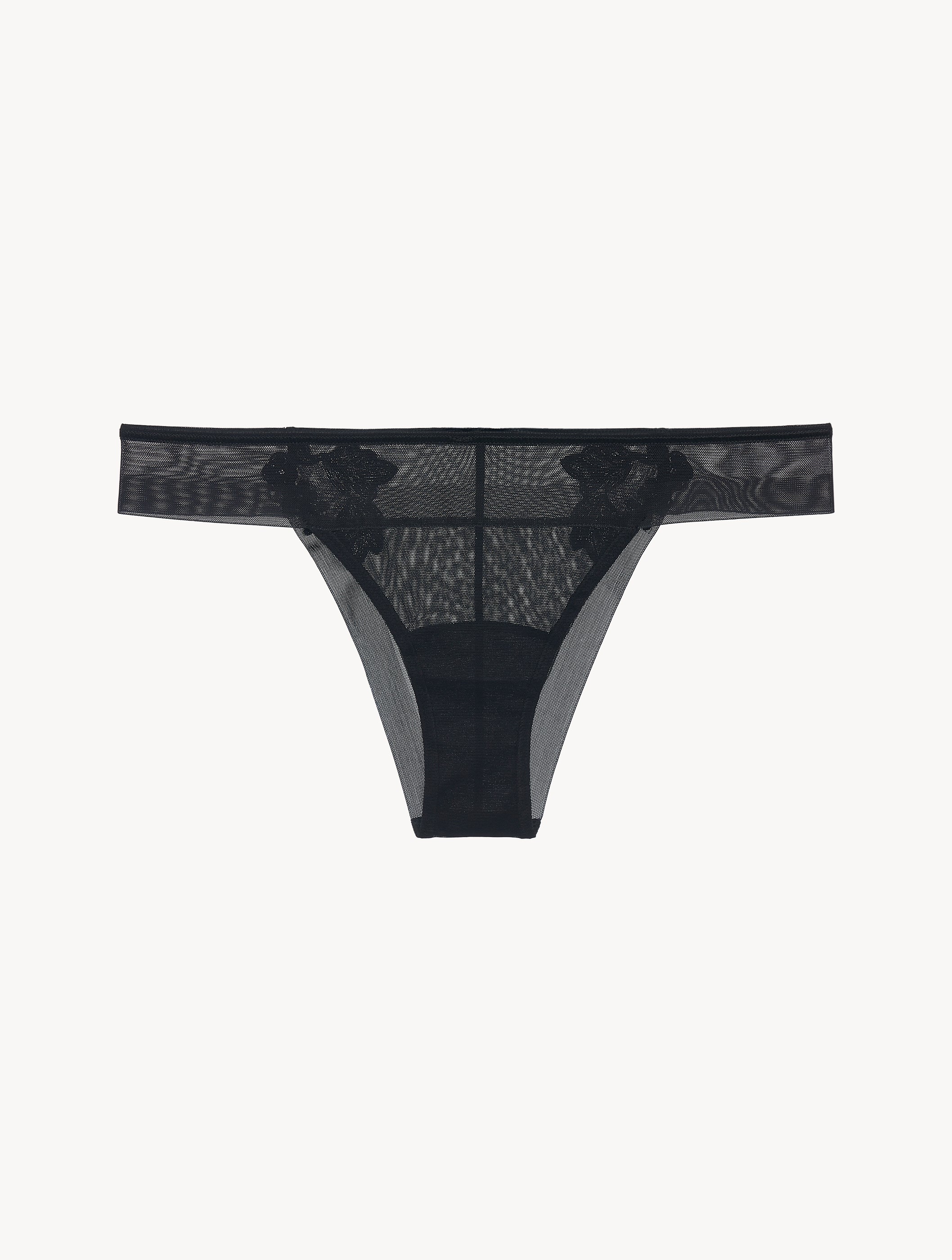 Maison Contouring Black Brazilian Slips aus Stretch-Tüll