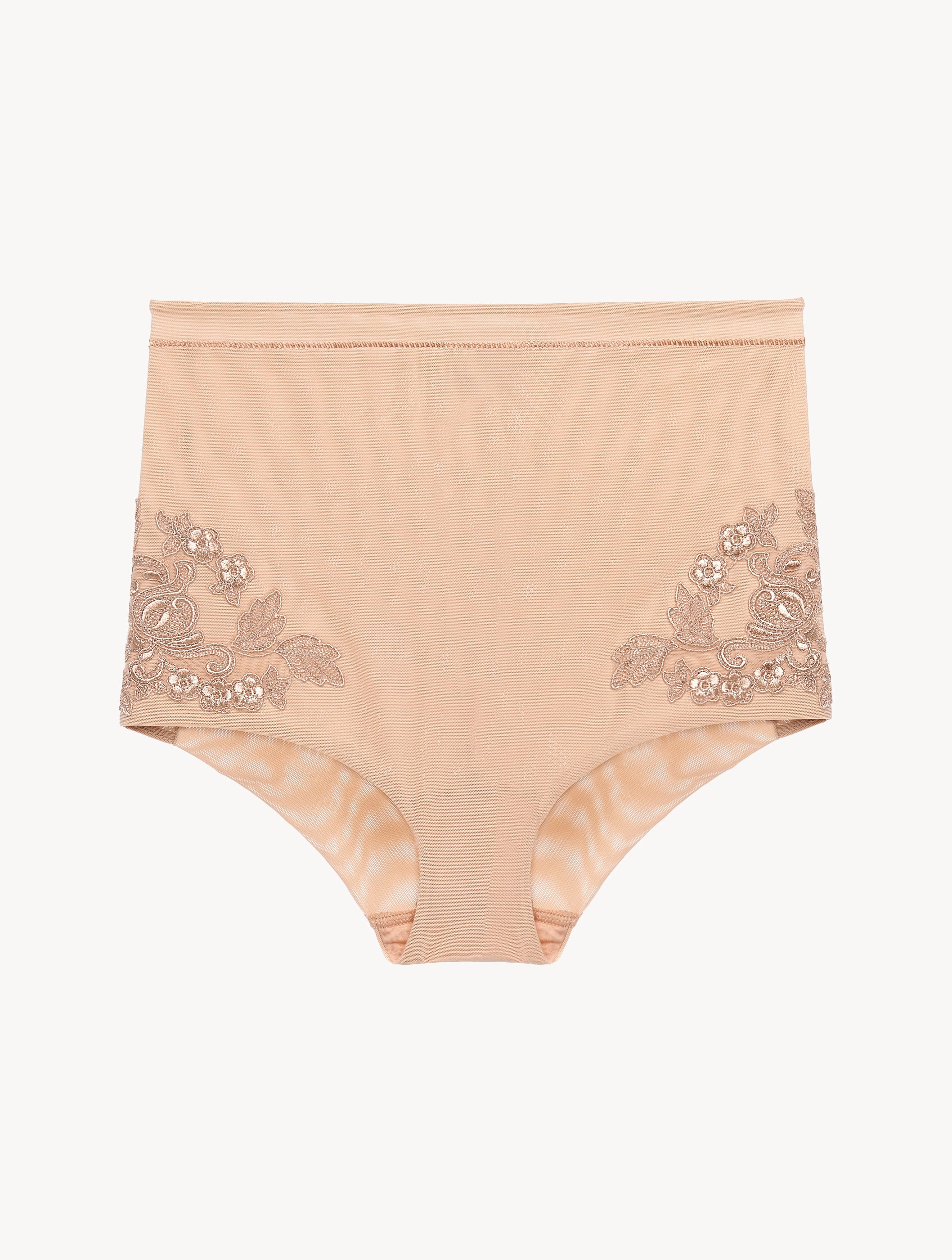 Maison Contouring Beige High Waisted Briefs aus Stretch-Tüll