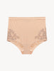 Maison Contouring Beige High Waisted Briefs aus Stretch-Tüll