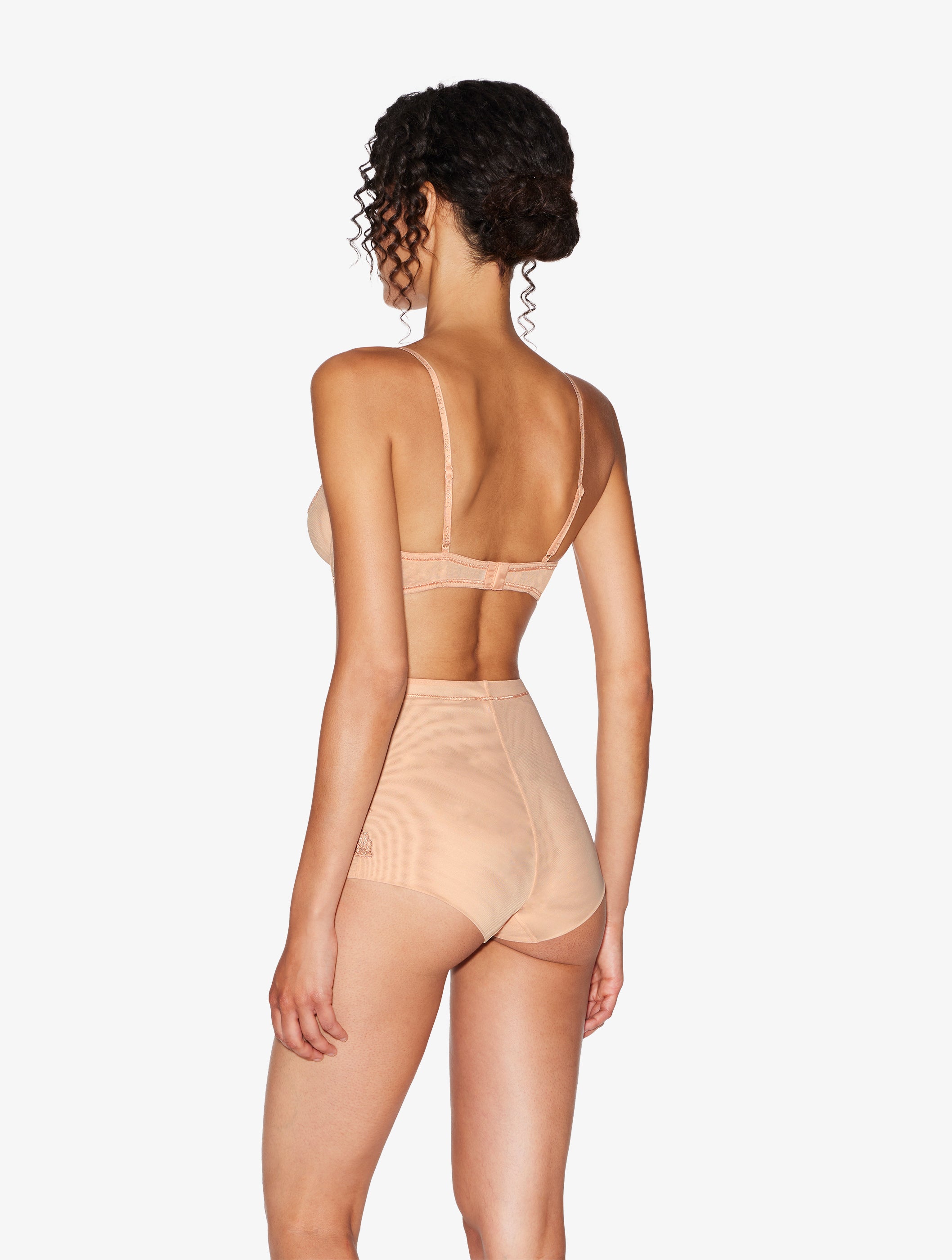 Maison Contouring Beige High Waisted Briefs aus Stretch-Tüll