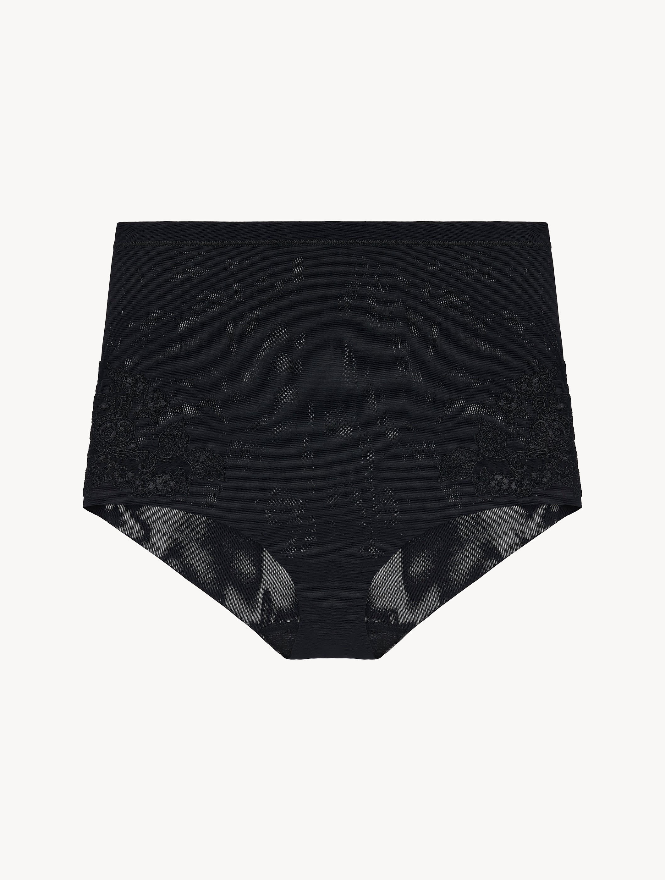 Maison Contouring Black High Waisted Briefs in stretch tulle