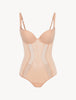 MAISON CONTOURING Bodysuit in sand stretch tulle