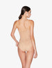 MAISON CONTOURING Bodysuit in sand stretch tulle